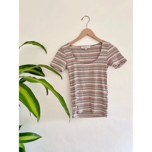 Ribbed scoop tee